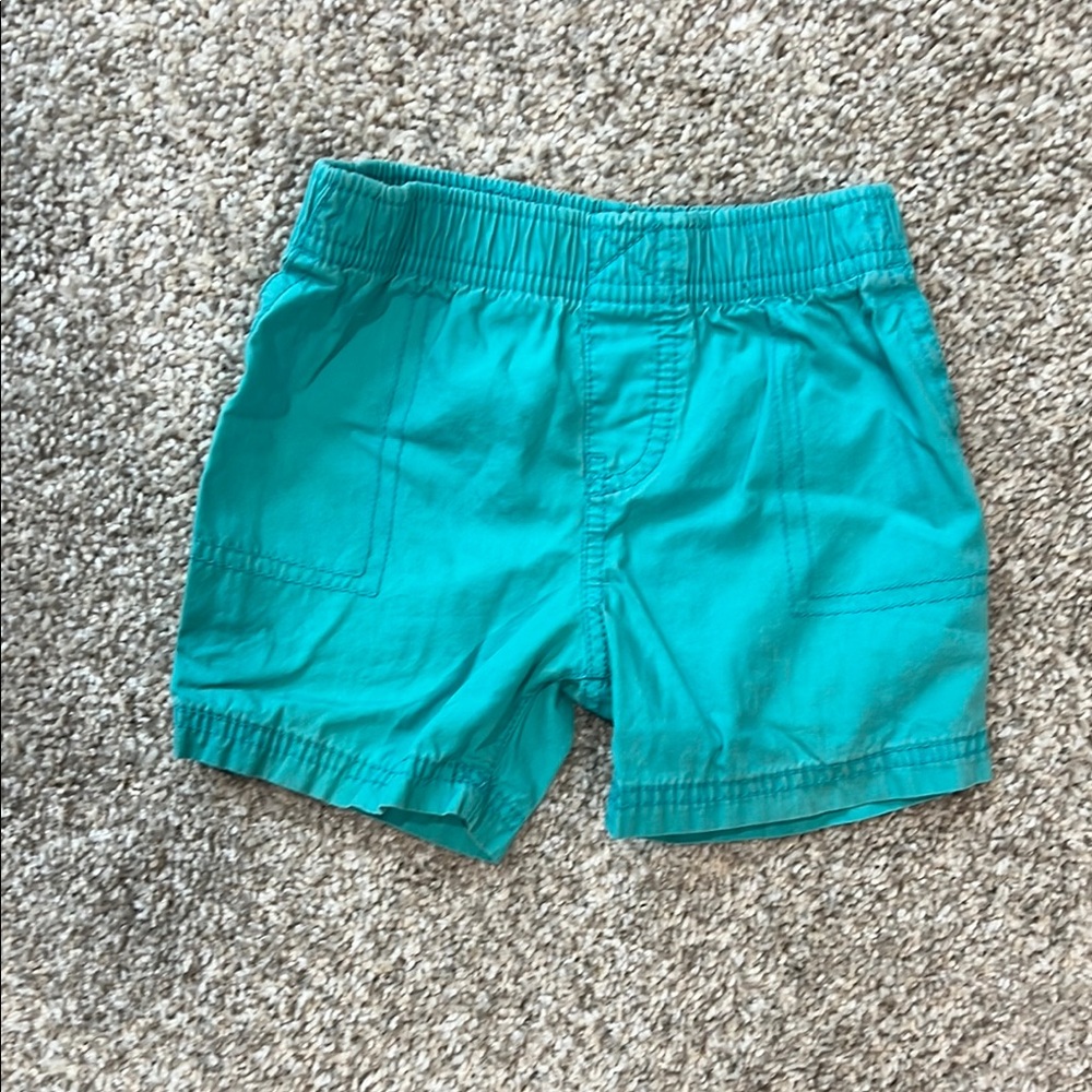 Carter's Blue Cotton Shorts Elastic Waistband Cuffed Hem